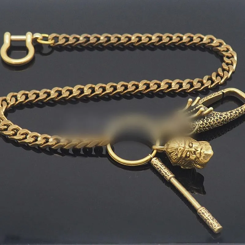 Cool Brass Chain Sun Wukong 18 Key Chain Wallet Chain Pants Chain For Men