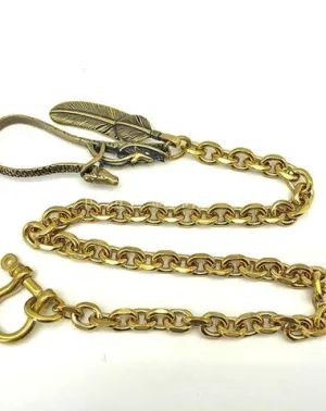 Cool Brass Dragon 40cm Rock Wallet Chain Biker Jean Wallet Chain Trucker Wallet Chain for Men