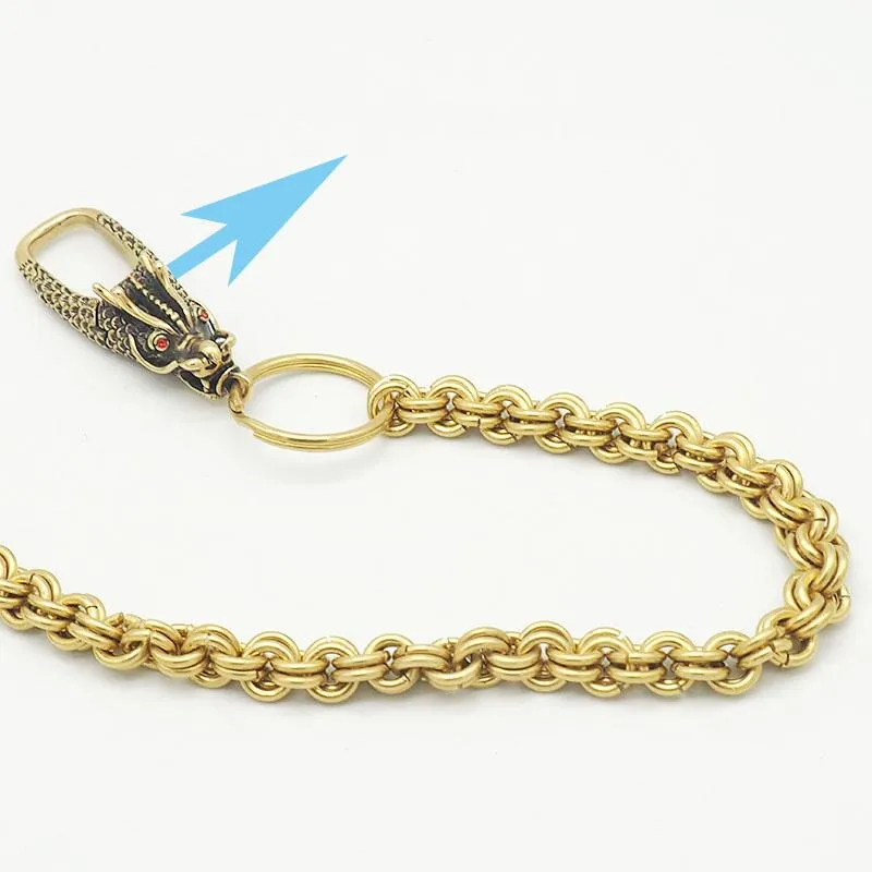 Cool Brass Dragon Punk 19'' Wallet Chain Pants Chain Trucker jeans chain jean chain for Men
