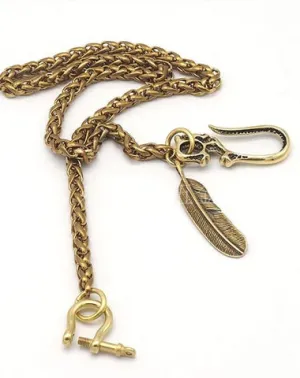 Cool Brass Skull 18'' Biker Wallet Chain Pants Chain Key Chain For Men