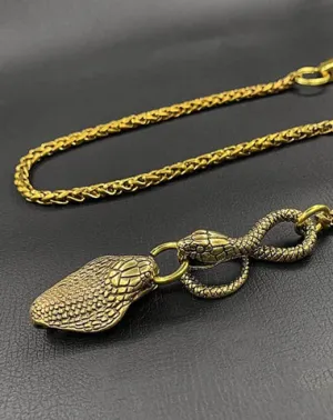 Cool Brass Snake Mens 18'' Pants Chain Wallet Chain Gold Motorcycle Wallet Chain for Men