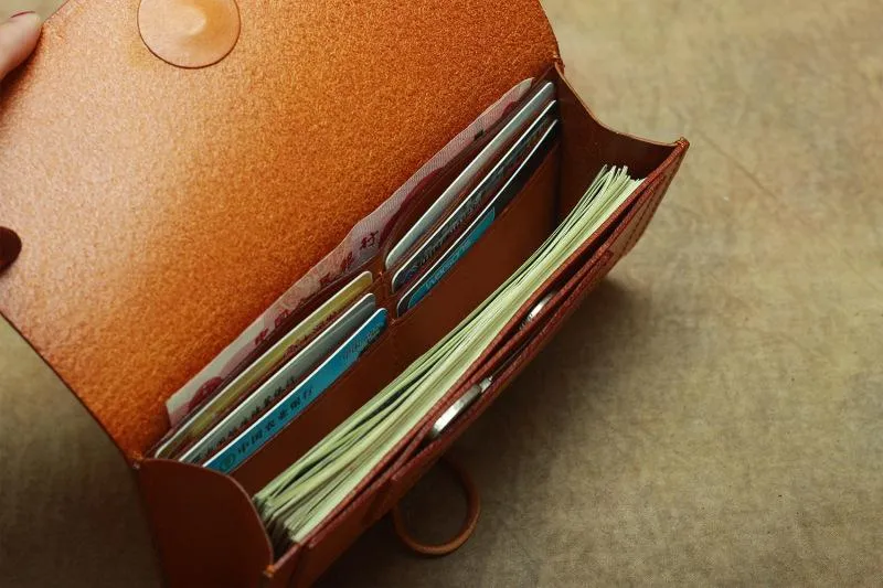 Cool Handmade Leather Men's Envelope Long Wallet Vintage Long Wallet For Men