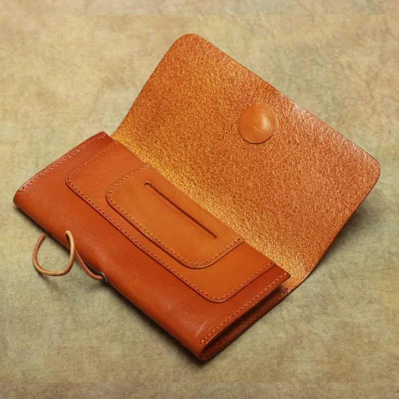 Cool Handmade Leather Men's Envelope Long Wallet Vintage Long Wallet For Men