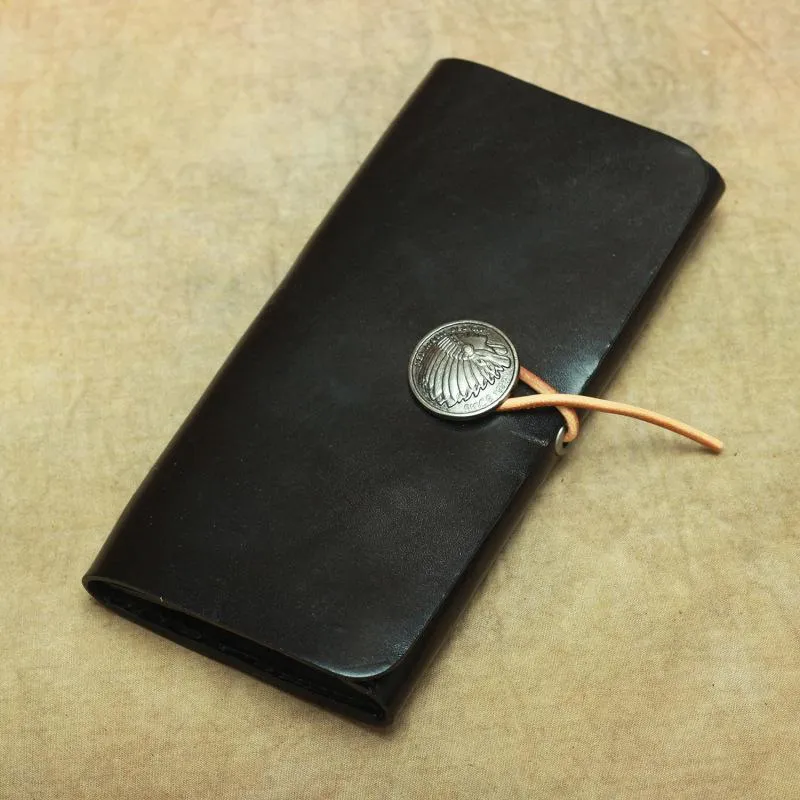 Cool Handmade Leather Men's Envelope Long Wallet Vintage Long Wallet For Men