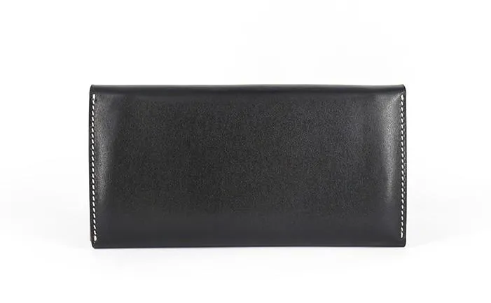 Cool Handmade Mens Leather Long Wallet Envelope Long Bifold Wallet for Men