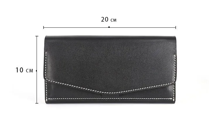 Cool Handmade Mens Leather Long Wallet Envelope Long Bifold Wallet for Men