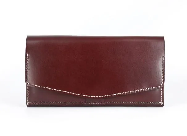 Cool Handmade Mens Leather Long Wallet Envelope Long Bifold Wallet for Men
