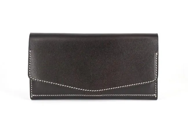 Cool Handmade Mens Leather Long Wallet Envelope Long Bifold Wallet for Men