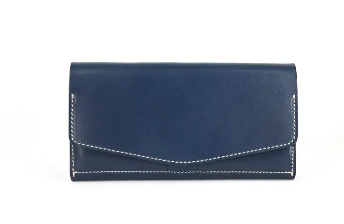 Cool Handmade Mens Leather Long Wallet Envelope Long Bifold Wallet for Men
