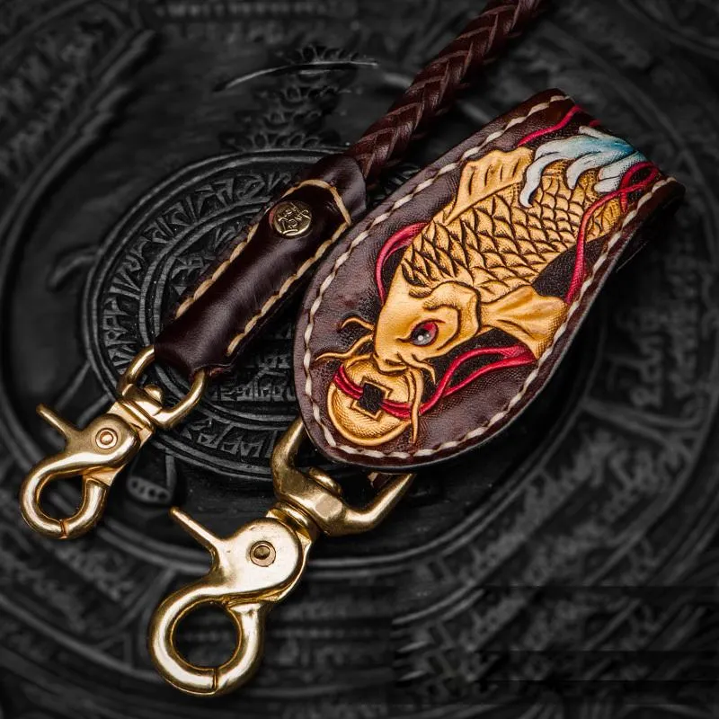 Cool Leather Braided Biker CHain Carp Wallets Chain for Chain Wallet Biker Wallets