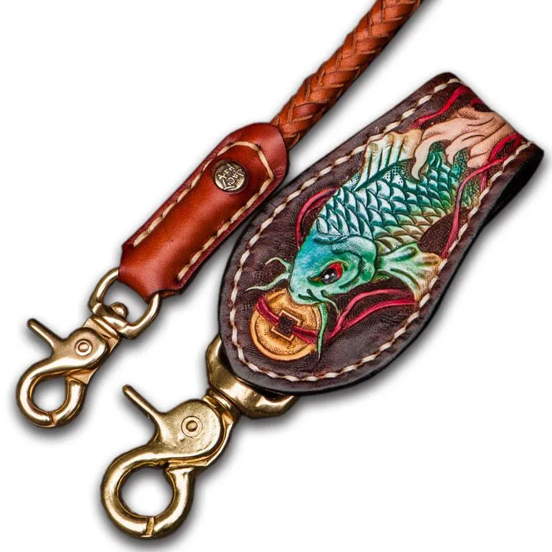 Cool Leather Braided Biker CHain Carp Wallets Chain for Chain Wallet Biker Wallets