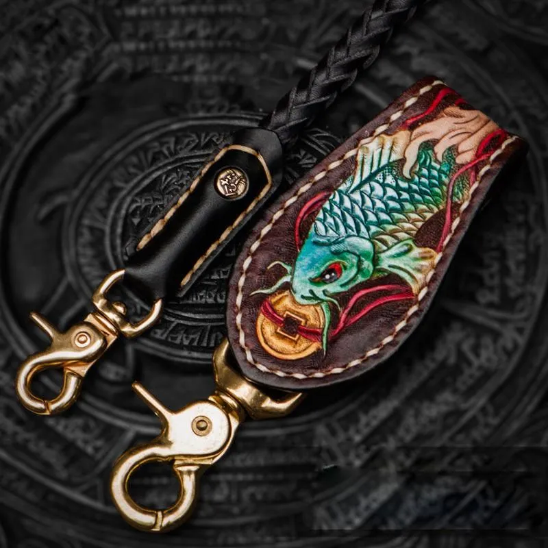 Cool Leather Braided Biker CHain Carp Wallets Chain for Chain Wallet Biker Wallets