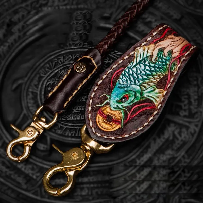 Cool Leather Braided Biker CHain Carp Wallets Chain for Chain Wallet Biker Wallets