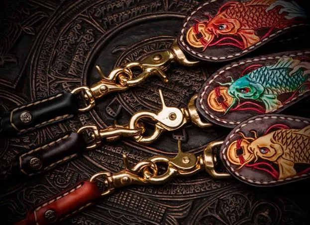 Cool Leather Braided Biker CHain Carp Wallets Chain for Chain Wallet Biker Wallets