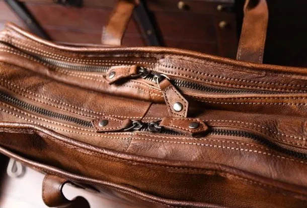 Cool leather mens Briefcase vintage Shoulder Bag weekender bag travel bag for men
