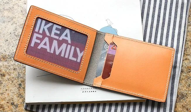 Cool Leather Mens Camouflage License Wallet Front Pocket Wallet Slim Card Wallet for Men