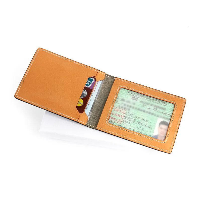 Cool Leather Mens Camouflage License Wallet Front Pocket Wallet Slim Card Wallet for Men