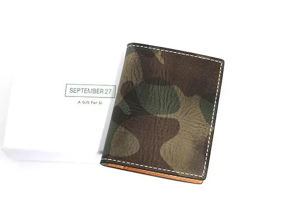 Cool Leather Mens Camouflage License Wallets Front Pocket Wallet Slim Card Wallet for Men