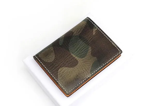 Cool Leather Mens Camouflage License Wallets Front Pocket Wallet Slim Card Wallet for Men