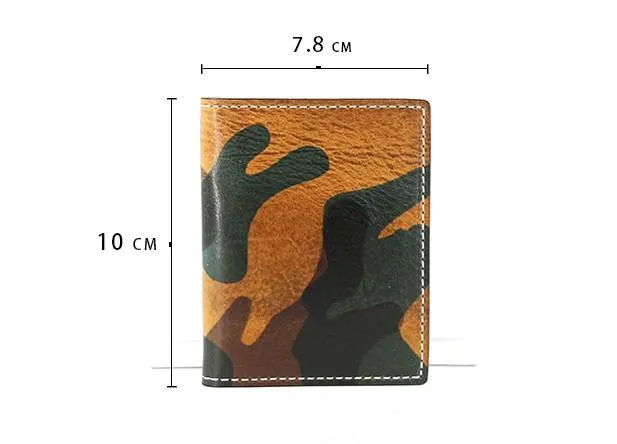 Cool Leather Mens Camouflage License Wallets Front Pocket Wallet Slim Card Wallet for Men