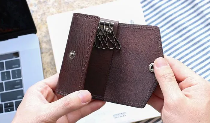 Cool Leather Mens Key Wallet Car Keys Holder Car Keys Case for Men
