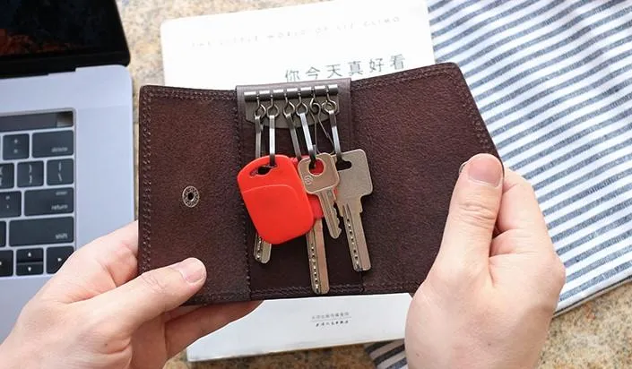 Cool Leather Mens Key Wallet Car Keys Holder Car Keys Case for Men