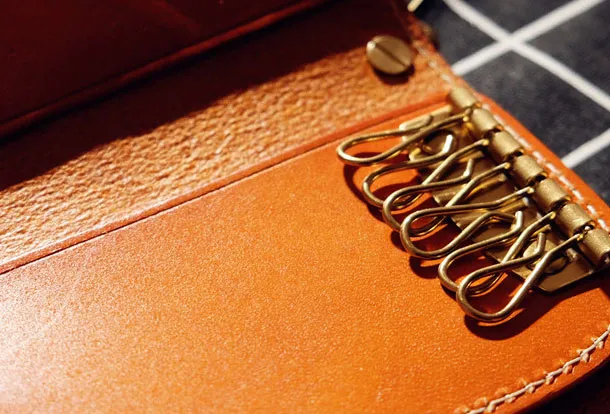 Cool Leather Mens Key Wallet Small Chain Wallet for Mens