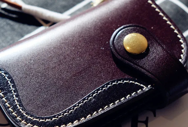 Cool Leather Mens Key Wallet Small Chain Wallet for Mens