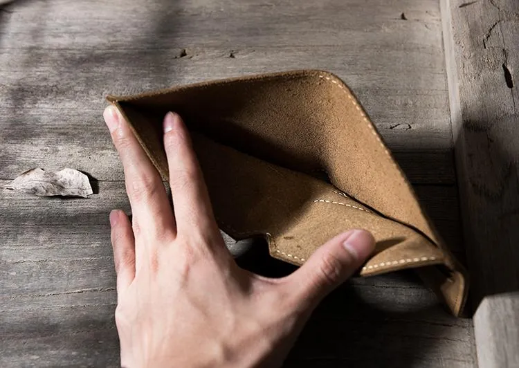 Cool Leather Mens Slim Small Wallet Bifold Men billfold Wallets for Men