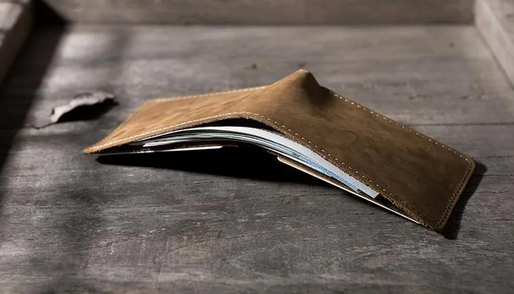 Cool Leather Mens Slim Small Wallet Bifold Men billfold Wallets for Men