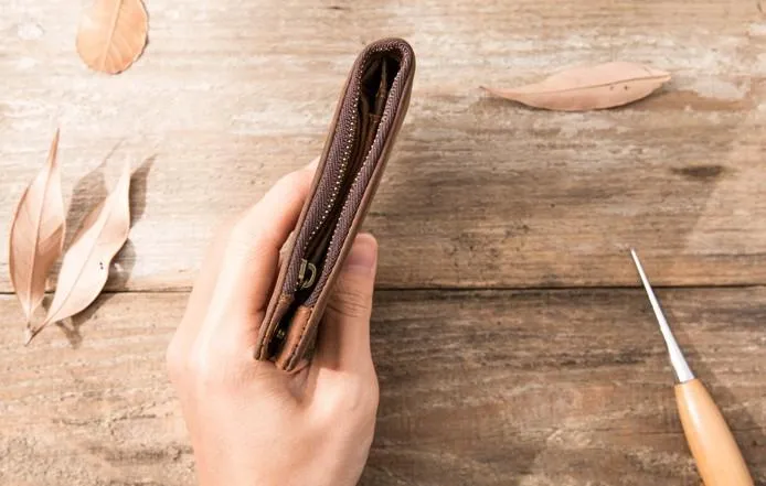Cool Leather Mens Slim Small Wallets Bifold Vintage billfold Wallet for Men