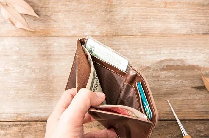 Cool Leather Mens Small Wallets Bifold billfold Wallet Slim Front Pocket Wallet for Men