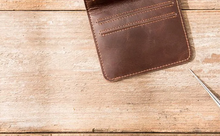 Cool Leather Mens Small Wallets Bifold billfold Wallet Slim Front Pocket Wallet for Men