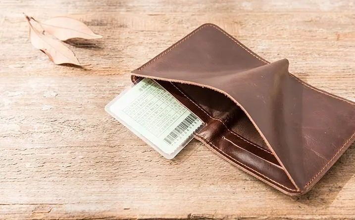Cool Leather Mens Small Wallets Bifold billfold Wallet Slim Front Pocket Wallet for Men