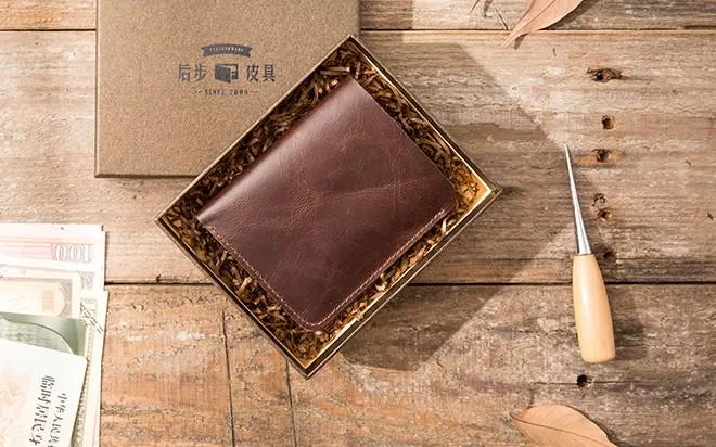 Cool Leather Mens Small Wallets Bifold billfold Wallet Slim Front Pocket Wallet for Men