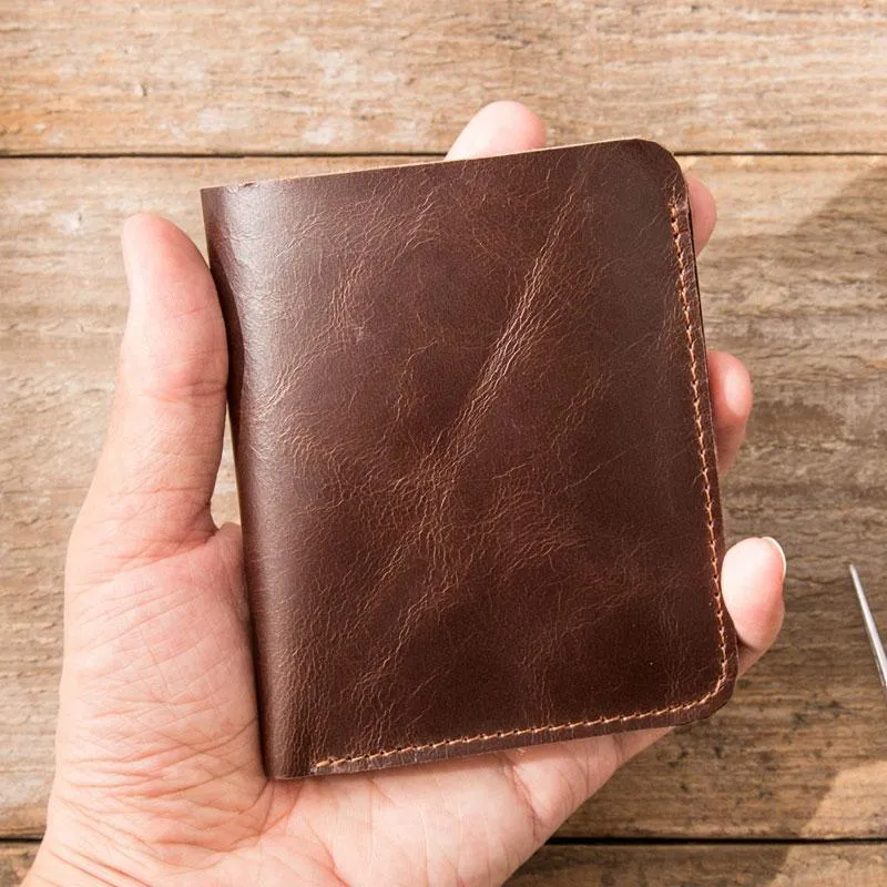 Cool Leather Mens Small Wallets Bifold billfold Wallet Slim Front Pocket Wallet for Men
