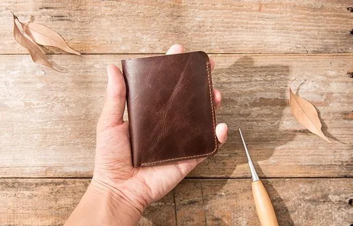 Cool Leather Mens Small Wallets Bifold billfold Wallet Slim Front Pocket Wallet for Men