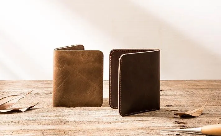 Cool Leather Mens Small Wallets Bifold billfold Wallet Slim Front Pocket Wallet for Men