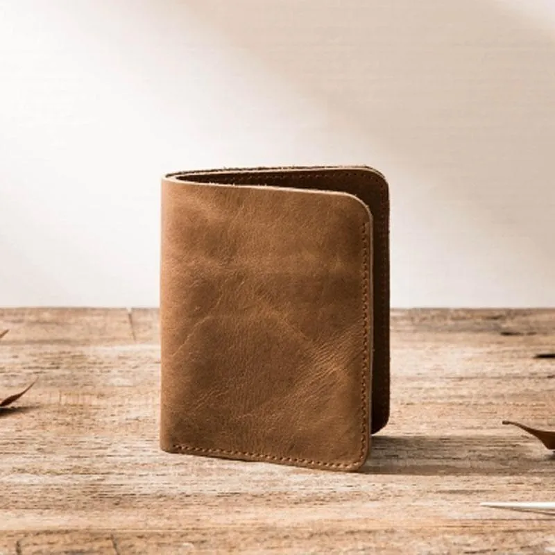 Cool Leather Mens Small Wallets Bifold billfold Wallet Slim Front Pocket Wallet for Men
