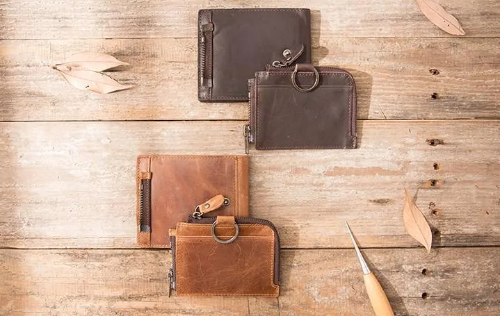 Cool Leather Mens Trifold Slim Front Pocket Wallets billfold Small Wallet for Men
