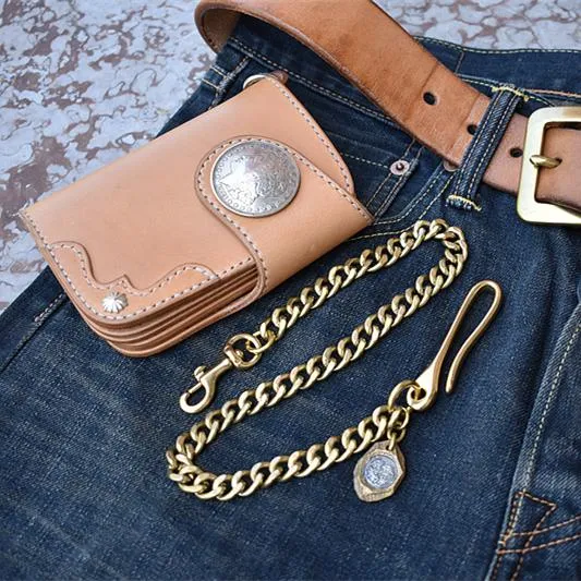 Cool Men's Brass 18?long ?jeans chain jean chain Silver Biker Wallet Chain Pants Chains For Men