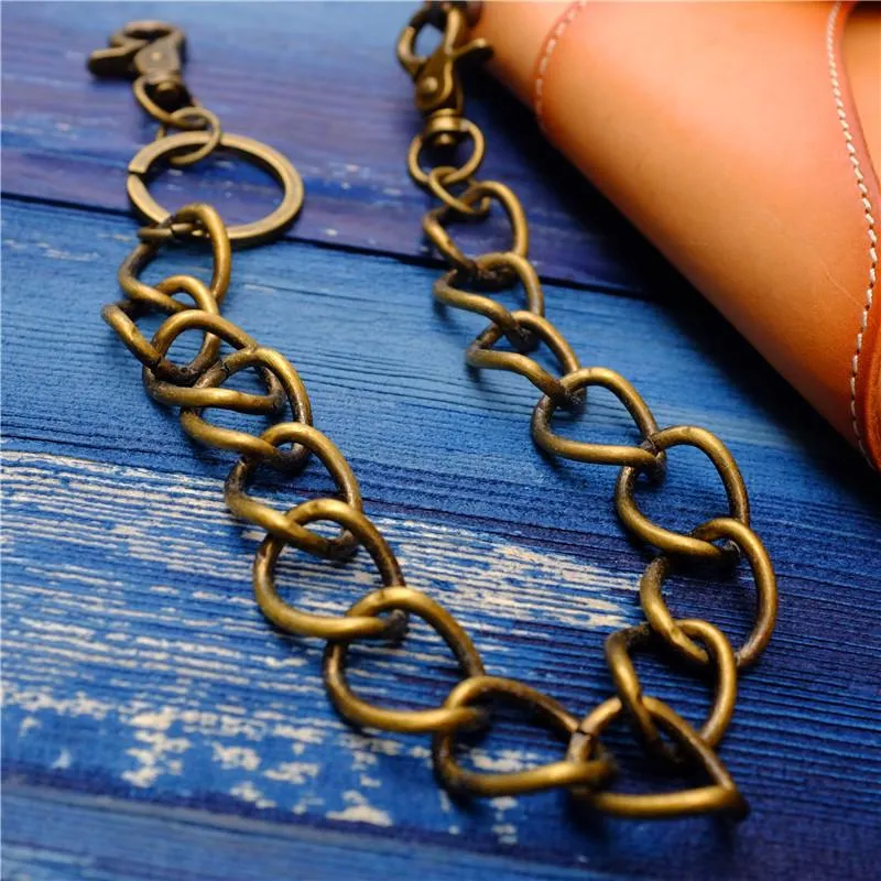 Cool Men's Brass Pants Chain Gold Punk Fashion Gold Wallet Chains For Men