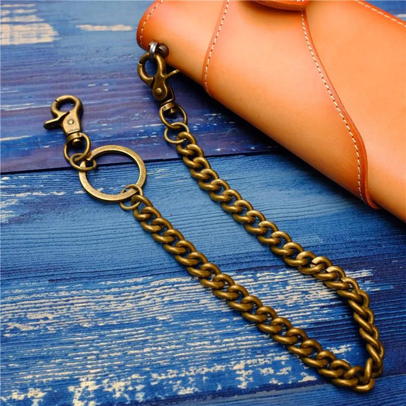 Cool Men's Brass Pants Chain Gold Punk Fashion Gold Wallet Chains For Men