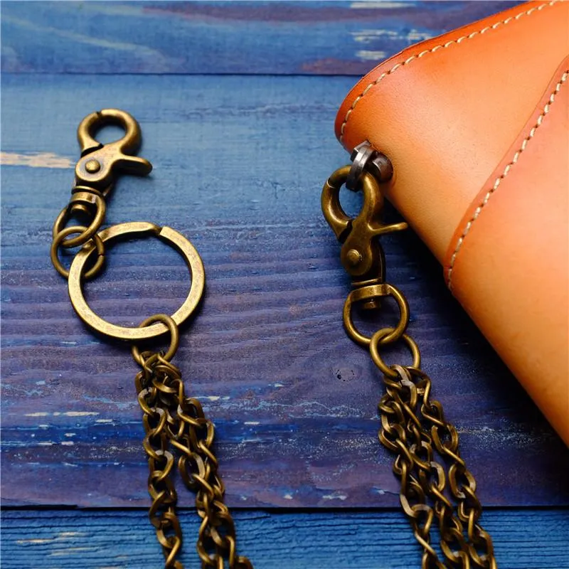 Cool Men's Brass Pants Chain Gold Punk Fashion Gold Wallet Chains For Men