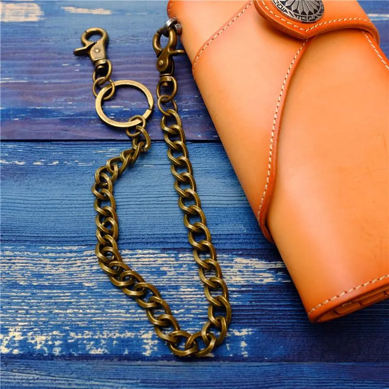 Cool Men's Brass Pants Chain Gold Punk Fashion Gold Wallet Chains For Men