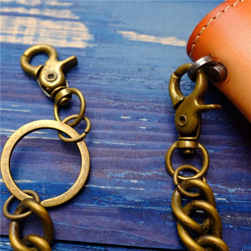 Cool Men's Brass Pants Chain Gold Punk Fashion Gold Wallet Chains For Men