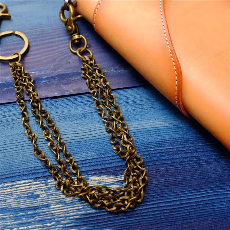 Cool Men's Brass Pants Chain Punk Fashion Gold Wallet Chains For Men