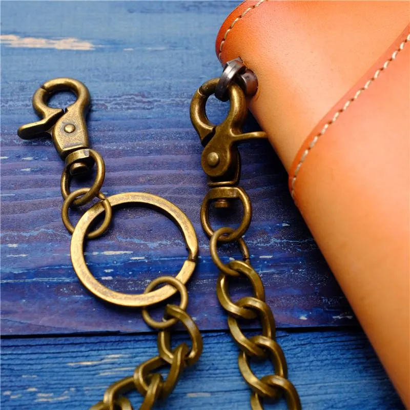 Cool Men's Brass Pants Chain Punk Fashion Gold Wallet Chains For Men