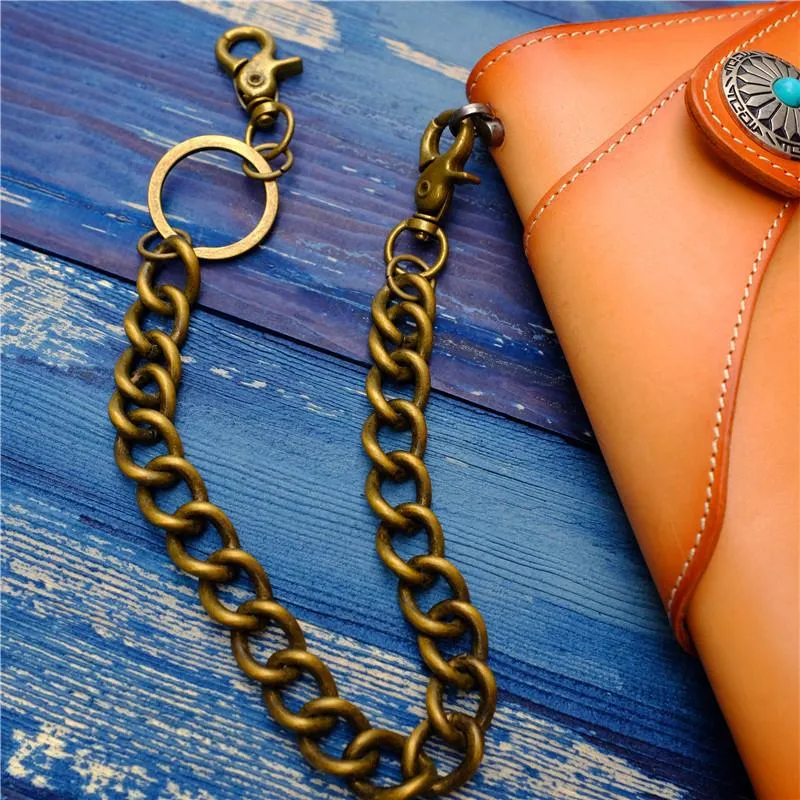 Cool Men's Brass Pants Chain Punk Fashion Gold Wallet Chains For Men