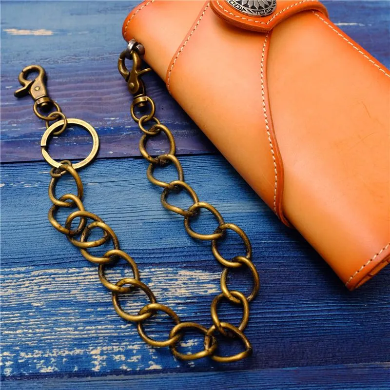 Cool Men's Brass Pants Chain Punk Fashion Gold Wallet Chains For Men